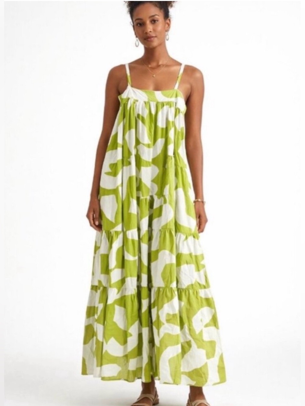 Abel the Label Anthropologie Bright Citron Maxi Strappy Boho Dres